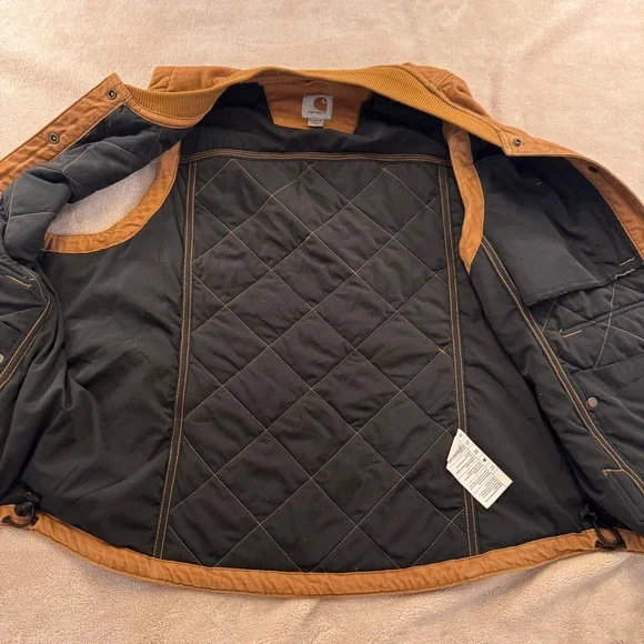 Carhartt Quilted Canvas Utility Vest Brown Workwear Gorpcore Youth XL/Women's S - Picture 6 of 12